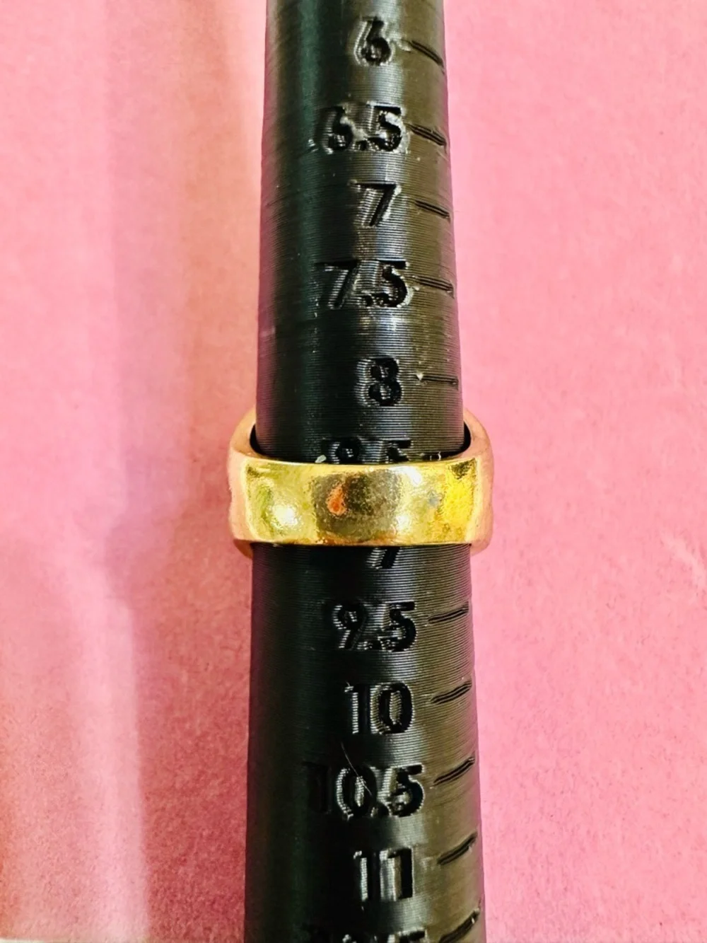 Gold Tone Black Crystal Square Statement Ring Size 9